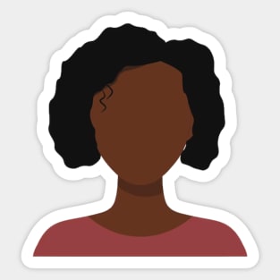 Big Curly Afro Natural Hair Black Woman Sticker